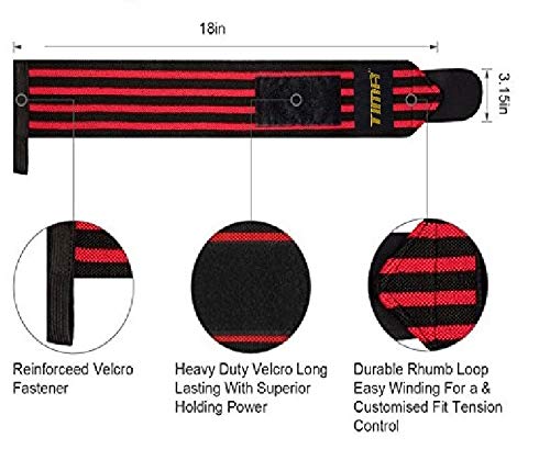 Tima Sports Wrist Band for Wrist Support Gym Workout,Wrist Wraps, for Men/Women 18 Inch - Image 4