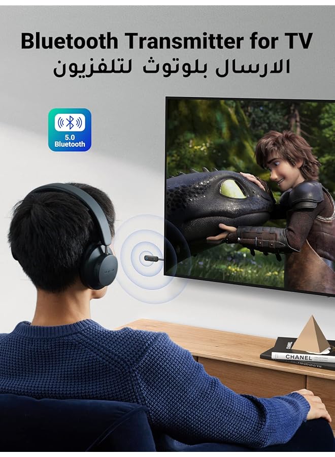 Ugreen Car Bluetooth Adapter 5.0, 2 In 1 Aux Bluetooth Transmitter Receiver 3.5Mm Wireless Audio Dongle For Tv Car Home Stereo System Earbuds Headphones - Image 2