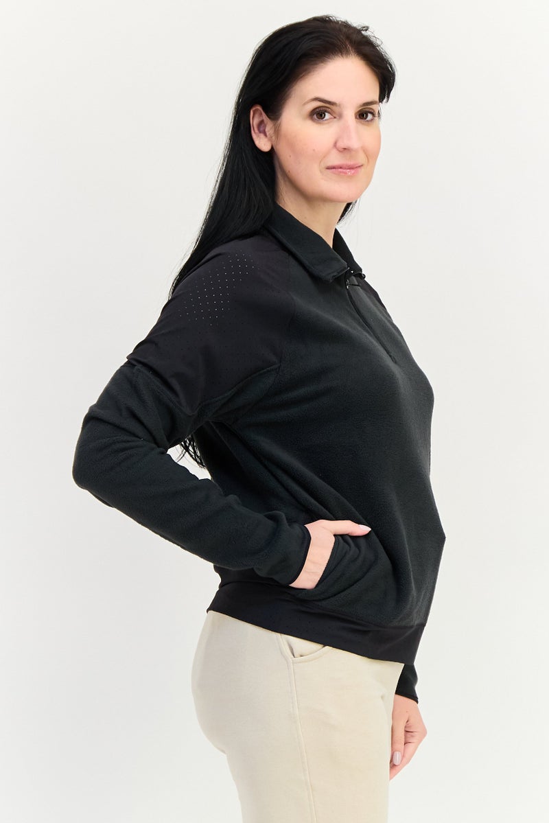 Nike Women Standard Fit Long Sleeve Training Sweatshirt, Black - Image 2