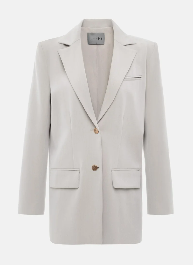 ليتشي سترة مناسبة مع أزرار ذهبية