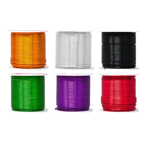 Mandala Crafts 18 Gauge Anodized Aluminum Craft Wire for Jewelry Making - 450 FT Colored Flexible Silver Black Gold Purple Red Kelly Green Wire - Bendable for Bonsai Armature Crafting Sculpting - Image 1