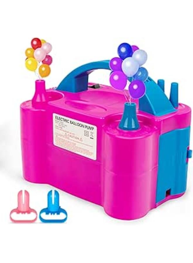 مضخة بالونات هوائية كهربائية من TOOSCI، آلة بالونات محمولة بفوهتين بقوة 600 واط، وضع تلقائي وشبه تلقائي، منفاخ بالونات للديكور والحفلات