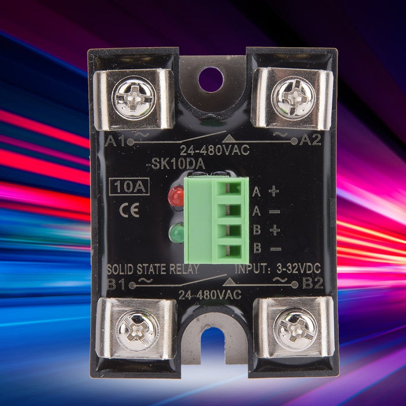 BERM Solid State Relay Dual Channel DC Control Dual Channel AC Single Phase SSR 24-480VAC(10A(BERM-SK10DA) ) - Image 1