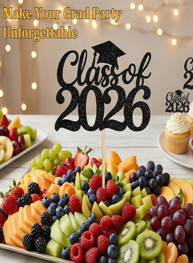 ZEARPT Class of 2026 Graduation Cake Toppers & Table Centerpieces for Dessert Table, Grad Party Supplies for High School College Celebration, Photo Props Graduation Party Decor, 12PCS - Image 5