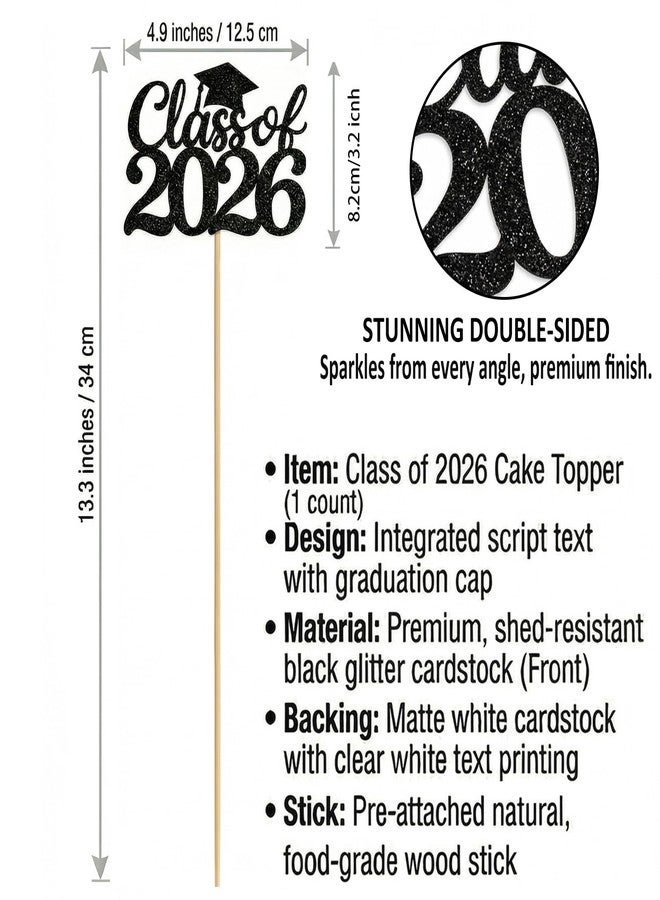 ZEARPT Class of 2026 Graduation Cake Toppers & Table Centerpieces for Dessert Table, Grad Party Supplies for High School College Celebration, Photo Props Graduation Party Decor, 12PCS - Image 3