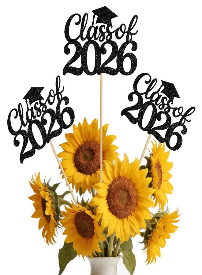 ZEARPT Class of 2026 Graduation Cake Toppers & Table Centerpieces for Dessert Table, Grad Party Supplies for High School College Celebration, Photo Props Graduation Party Decor, 12PCS - Image 1