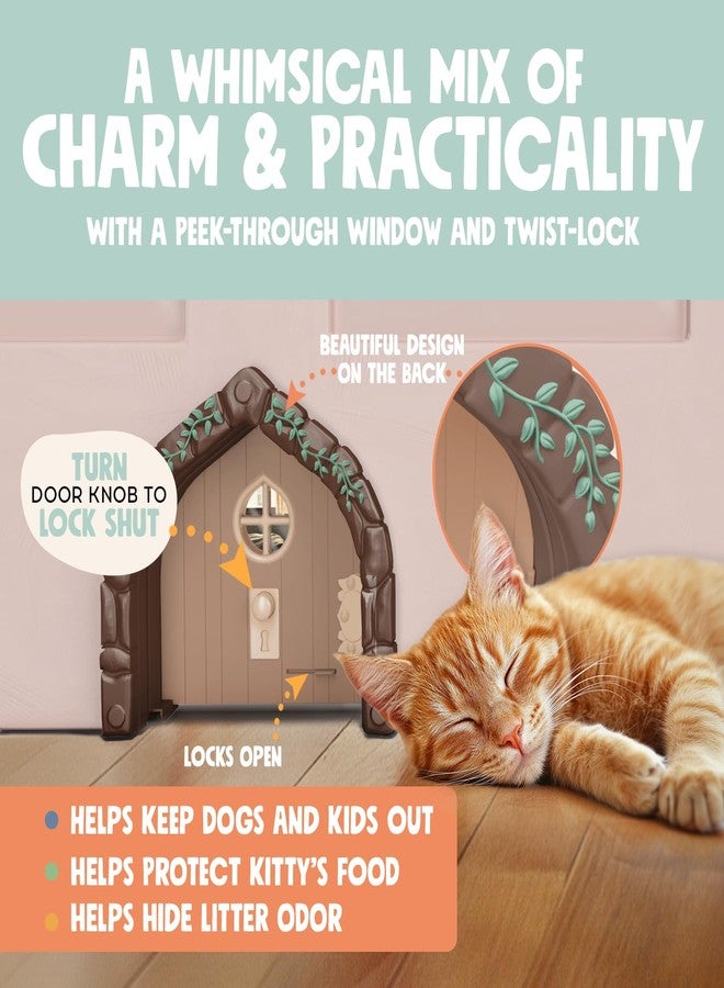 Purrfect Portal باب داخلي للحيوانات الأليفة من فيري® - باب كبير للقطط يصل وزنها إلى 20 رطلاً، باب داخلي متين ومتعدد الاستخدامات للقطط ذات النواة الصلبة أو المجوفة، فتحة أنيقة للقطط، مريح، سهل التركيب، مع قفل محكم - Image 3