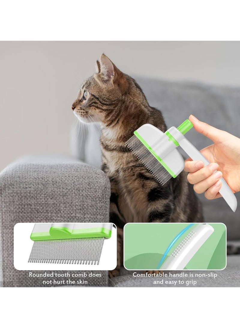 🧴🐕‍🦺 مشط برغوث للحيوانات الأليفة مع زر تحرير – فرشاة متطورة لإزالة الشعر القصير والطويل للقطط والكلاب - Image 2