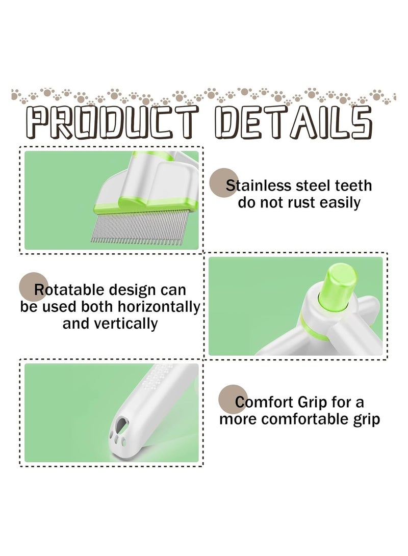 🧴🐕‍🦺 مشط برغوث للحيوانات الأليفة مع زر تحرير – فرشاة متطورة لإزالة الشعر القصير والطويل للقطط والكلاب - Image 3