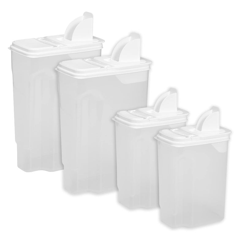 Buddeez Bag In All Purpose Food 4 Piece Dispenser Set  Includes 2 x 8 Quart and 2 x 35 Quart Containers  Pet and Pantry Storage