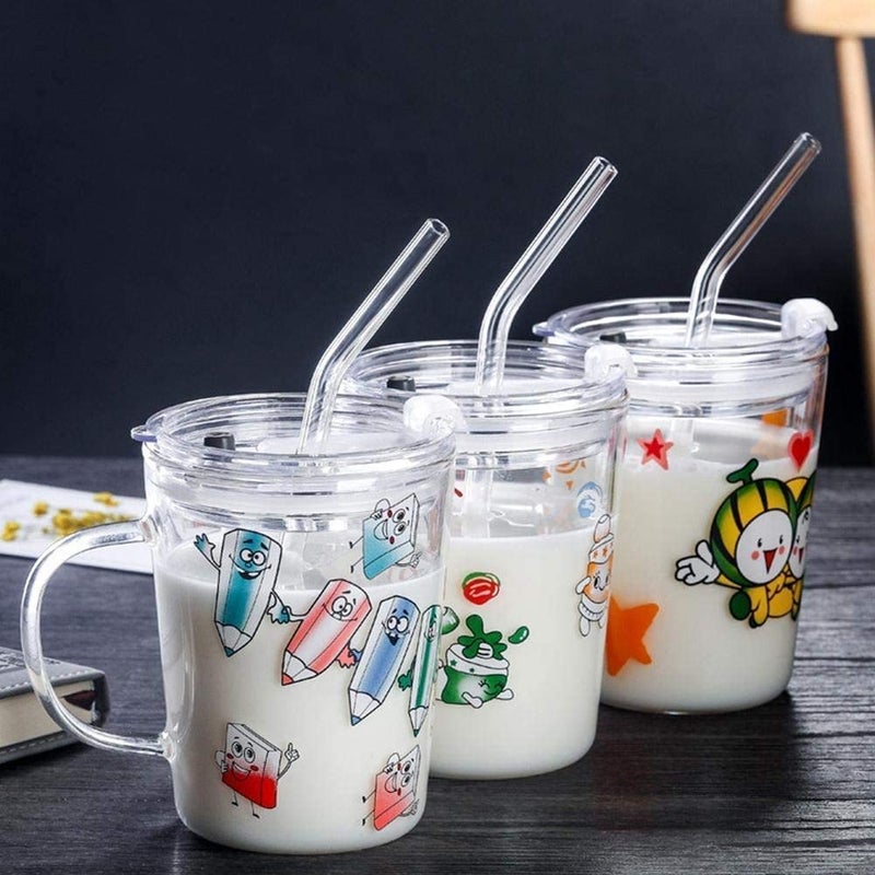 SKDBPM Coffee Mugs with Handle Large Colombian Glasses Tall Glass Tumbler Milk Cup Mug H - Image 2