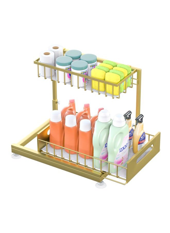 Saydear Under Sink Organizer Storage 2-Tier Premium Metal Pull-Out Racks, Height Adjustable, Easy Installation | Kitchen & Bathroom Organizers Pack of 1 - Image 1