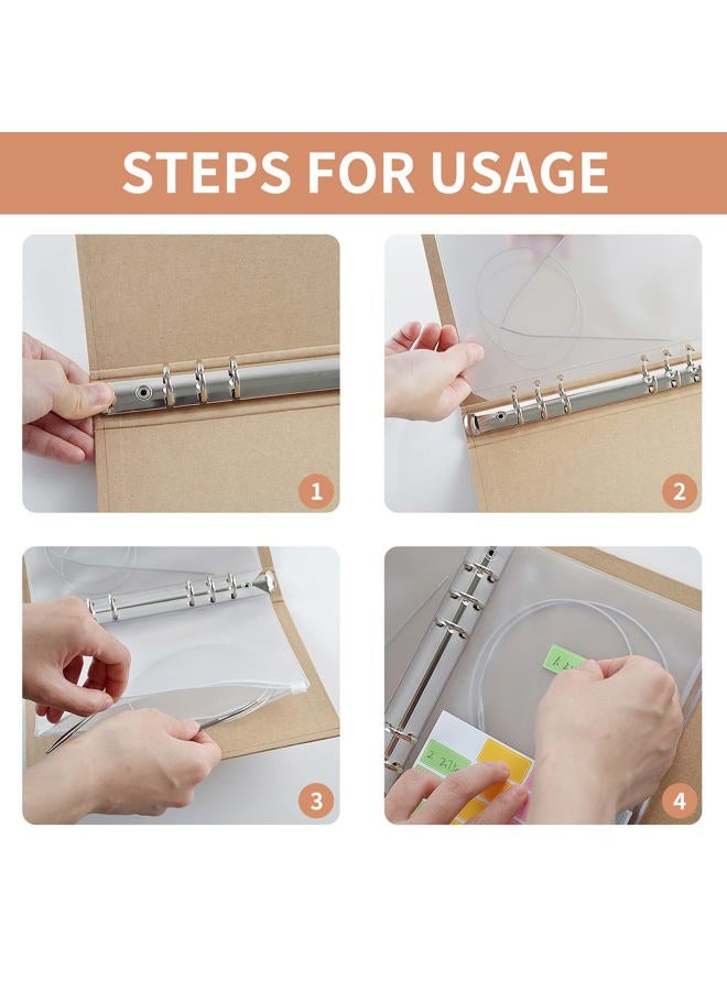 WANGDEFA Knitting Needles Holder Case Set Circular Needle Case Circular Knitting Needle Storage 1 Pcs Kraft Cover 20 Pcs Binder Pockets and 48 Pcs Label Paper for Collecting Sorting - Image 3