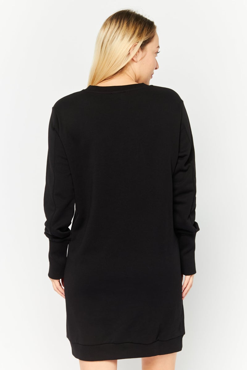 DIESEL Women Brand Logo Shirt Dress, Black - Image 4