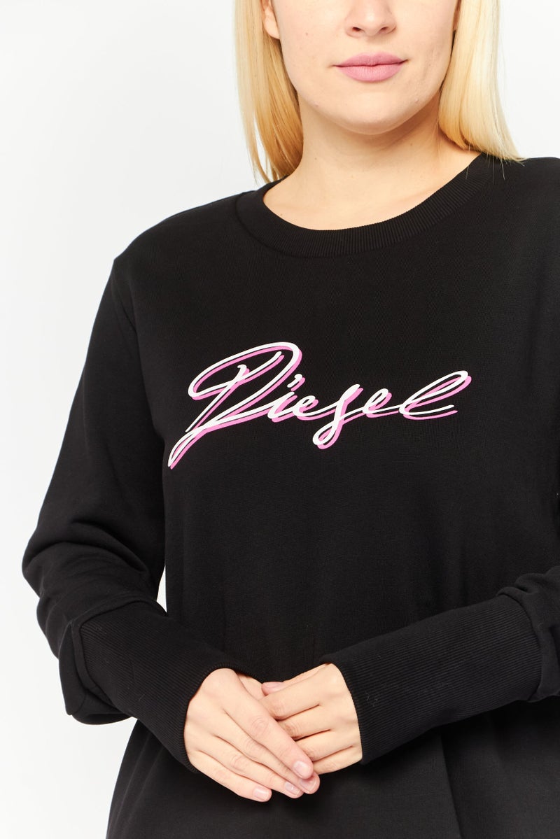 DIESEL Women Brand Logo Shirt Dress, Black - Image 3