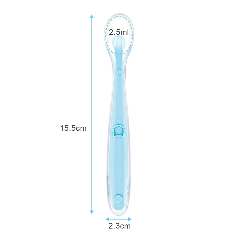 Vicloon Baby Silicone Spoons  5 Pcs Baby Training Feeding Spoons For First Stage 4 Months Toddlers Infants  Baby Utensils Feeding Supplies  Soft Tip Bpa Free Gum-Friendly Dishwasher Boil-Proof - Image 2