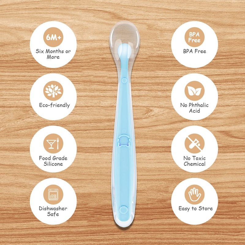 Vicloon Baby Silicone Spoons  5 Pcs Baby Training Feeding Spoons For First Stage 4 Months Toddlers Infants  Baby Utensils Feeding Supplies  Soft Tip Bpa Free Gum-Friendly Dishwasher Boil-Proof - Image 5