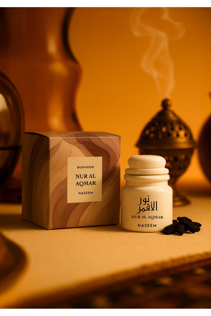 Naseem BUKHOOR NUR AL AQMAR – Arabic Oud Incense 40g – Oriental Blend with Teakwood, Lily, Saffron, Amber & Agarwood – Long-Lasting Home Fragrance Bakhoor - Image 2
