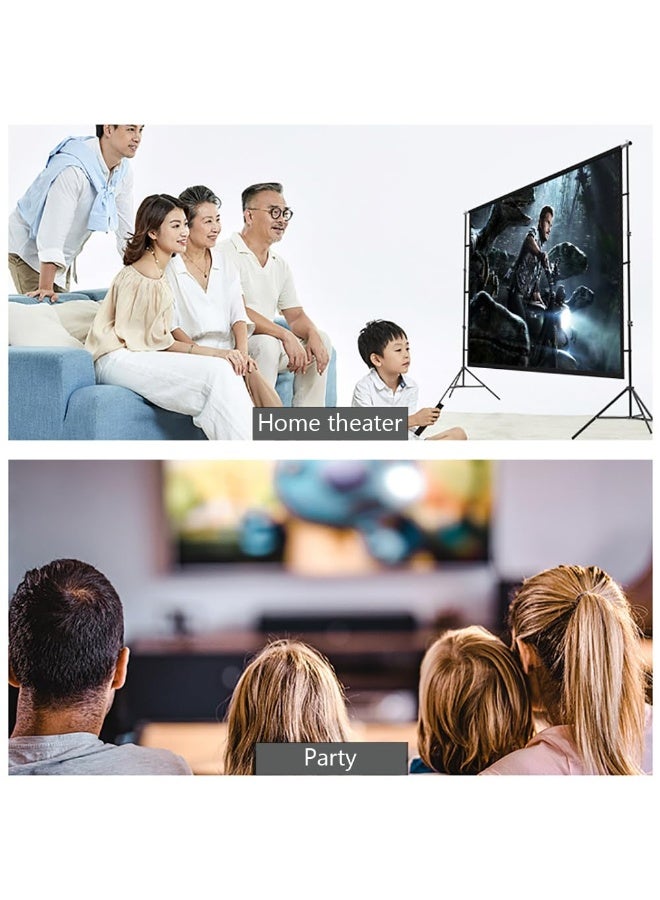 Projector Screen with Stand, 84 inch 16:9 HD 4K Projection Screen with Tripod for Film TV and Video, Portable Movie Screen for Indoor Home Theater Outdoor Backyard (186 x 105CM)