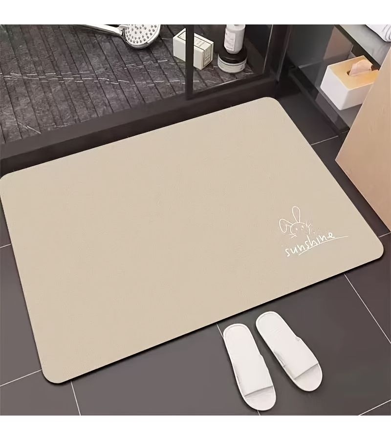 Durable Rabbit Pattern Diatomite Bath Mat 40x60cm Soft Floor Mat for Indoor Outdoor Use - Image 4