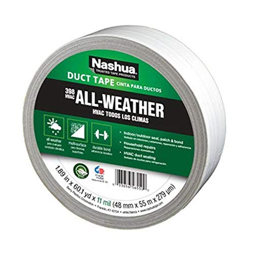 Nashua 398 Polyethylene Coated Cloth Professional Grade Duct Tape, 55 m Length, 48 mm Width, White - Image 1