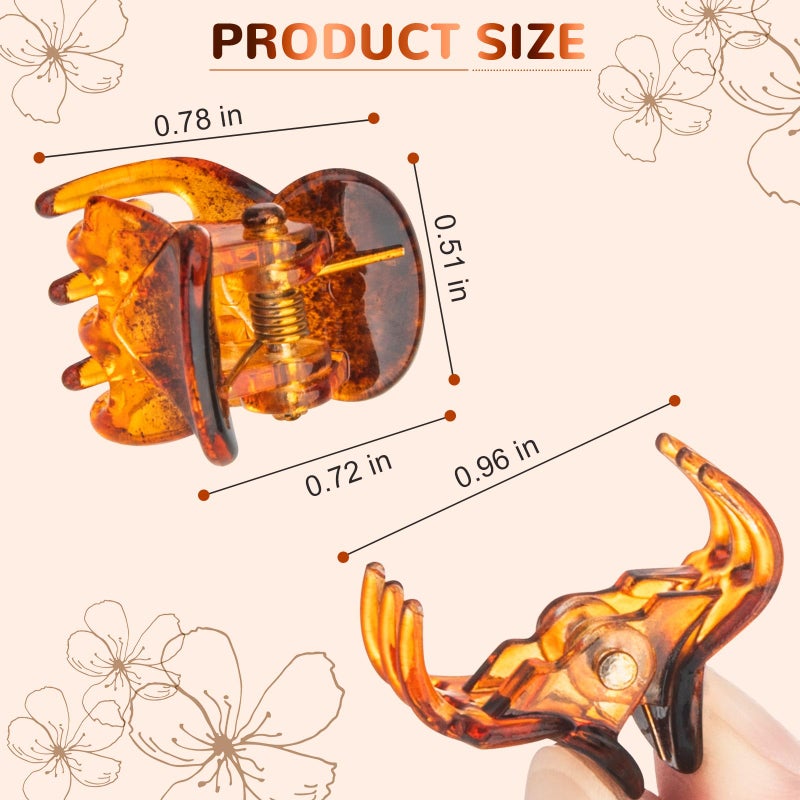 BEBEEPOO Mini Hair Claw Clips - Stylish gril/women/baby Hair Claw Clips | Stays In Place Without Pulling or Snagging,Strong Grip, | Durable Plastic, Sturdy - Tortoise & Black & Clear, 48 Pcs - Image 3