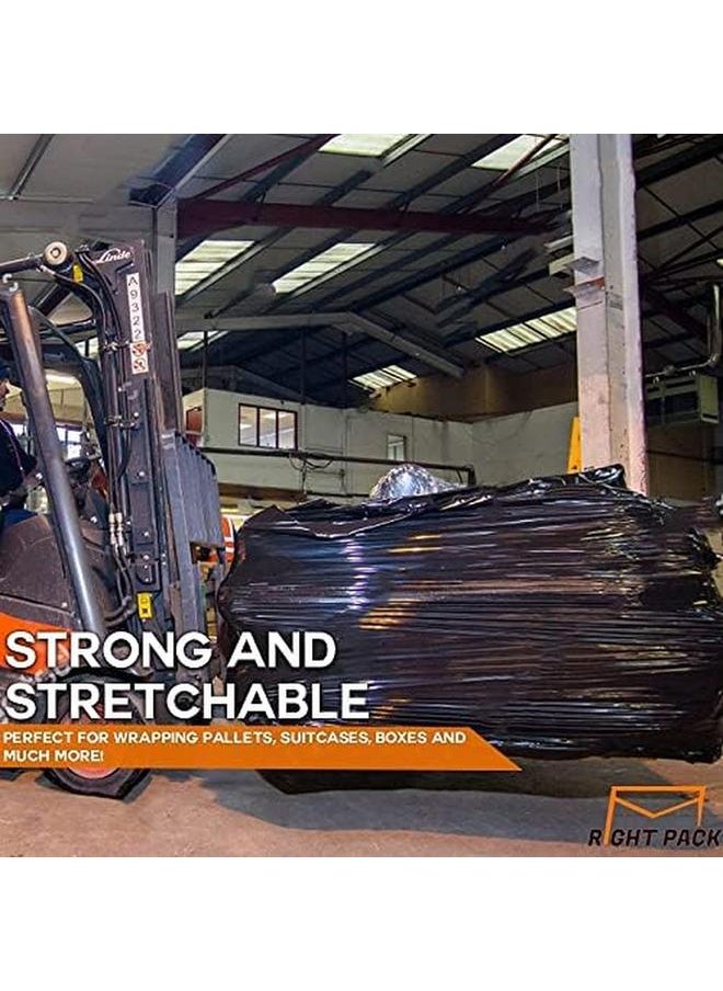 MARKQ - 1 Roll Black Stretch Film Wrap 500Mm Heavy Duty Plastic Shrink Wrap For Pallet Wrap Packing Moving And Packaging Cling Wrap - Image 1
