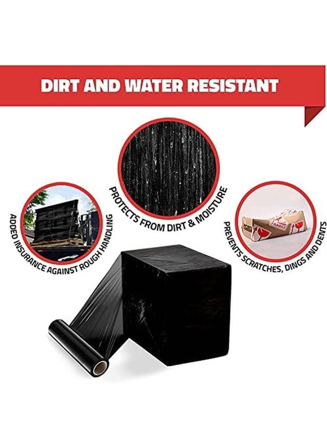 MARKQ - 1 Roll Black Stretch Film Wrap 500Mm Heavy Duty Plastic Shrink Wrap For Pallet Wrap Packing Moving And Packaging Cling Wrap - Image 1