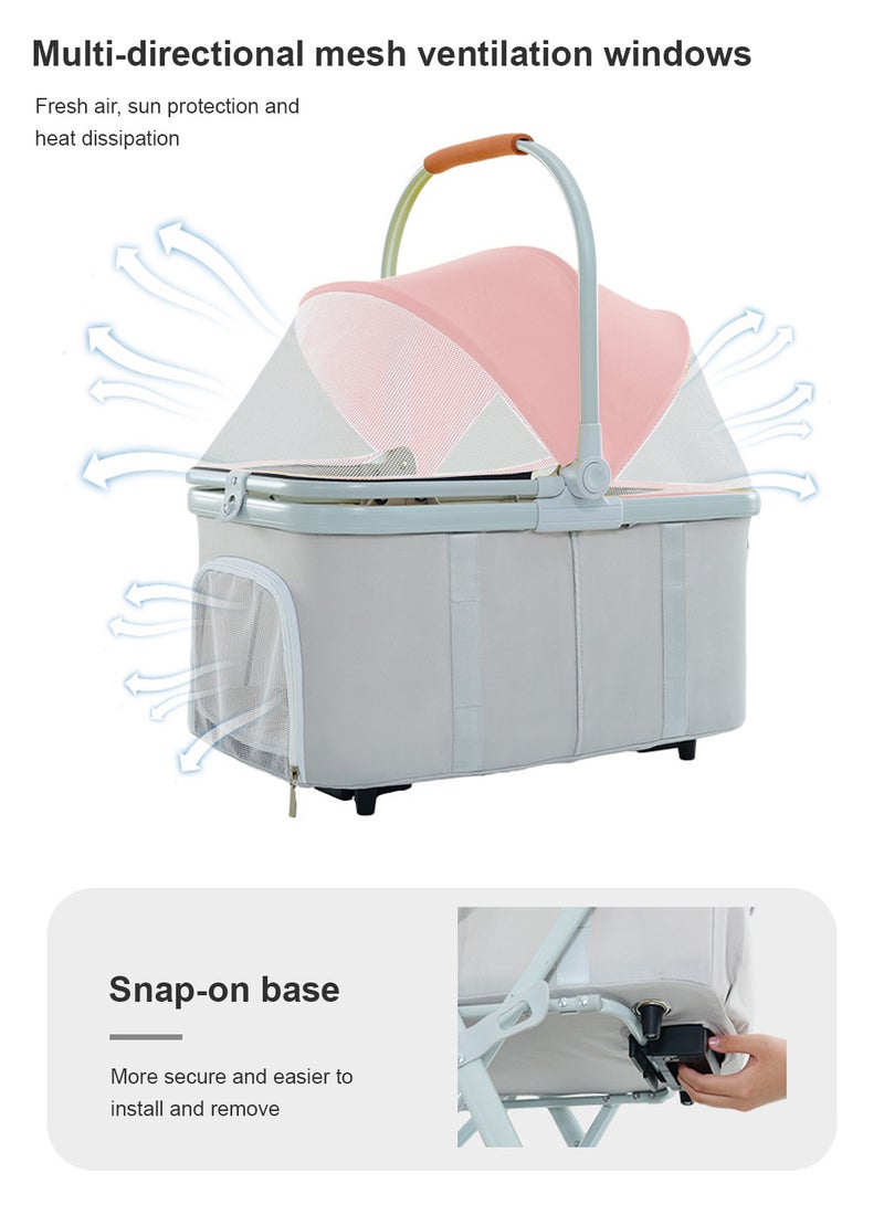 كيدل عربة حيوانات أليفة قابلة للطي وحقيبة محمولة قابلة للفصل وعربة كلاب مع سلة تخزين للكلاب الصغيرة/المتوسطة والقطط - Image 2