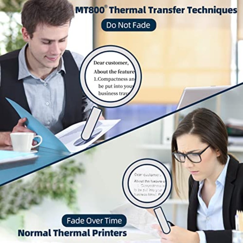 Wireless Bluetooth Small Printer MT800 Compatible with Android iOS, Laptop, PC Supports 8.5 x 11 US Letter A4 Paper Portable Home Office Travel Use Compact Design - Image 3