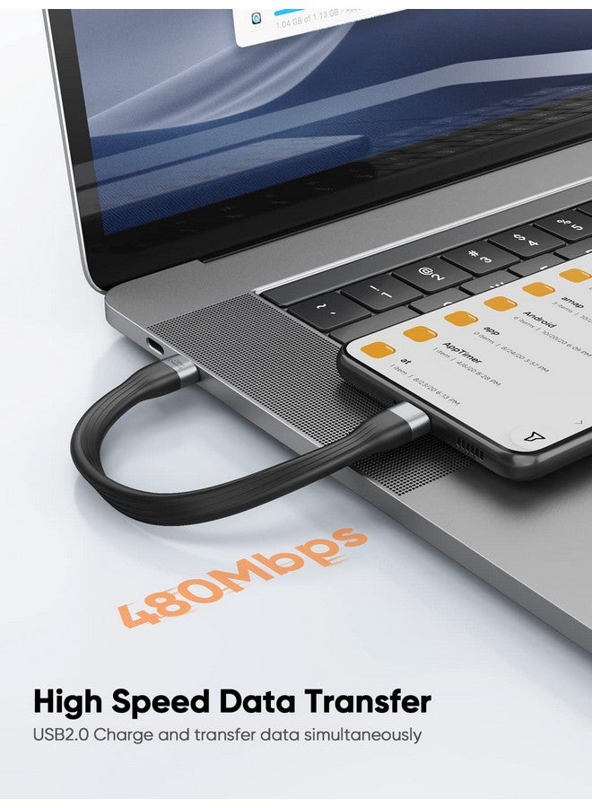 CableCreation Short USB C Cable 0.5Feet, USB C 2.0 to USB C PD FastCharging Cord, USB Type C Cable for Power Bank 60W, Compatible with MacBook Pro Air, iPad Pro, Chromebook Pixel, Galaxy S22, Black - Image 3