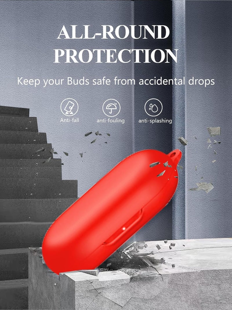 WUNIAK for Soundcore by Anker V30i Case Cover, Soft Silicone Protective Portable Scratch Shock Resistant Compatible with Anker Soundcore V30i Shell with Cleaner Kit & Carabiner & Lanyard，Red. - Image 5