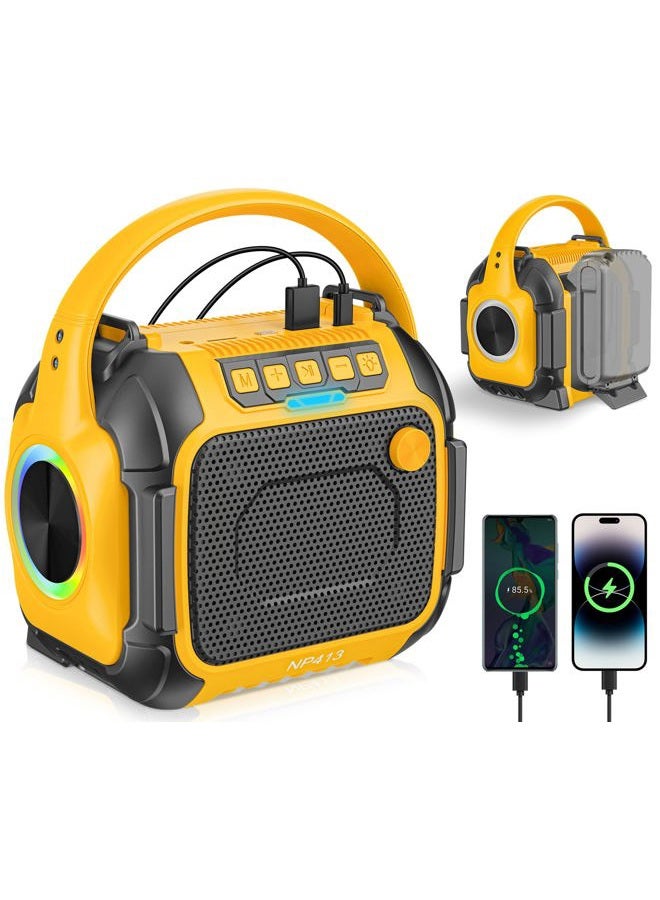 TAIRDA Portable Bluetooth Speaker Compatible for Dewalt 20V Battery(NO Battery), Wireless Speaker with FM Radio, 3.5mm AUX Audio Port, USB/Type C Charging & TF-Card Input, for Outdoor Jobsites Camping - Image 1