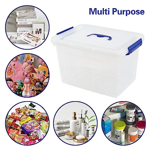 Anbers 12 Quart Clear Plastic Bin with Lid, Latching Box with Handle, Set of 1 - Image 4