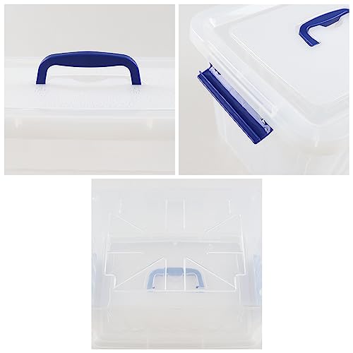 Anbers 12 Quart Clear Plastic Bin with Lid, Latching Box with Handle, Set of 1 - Image 2