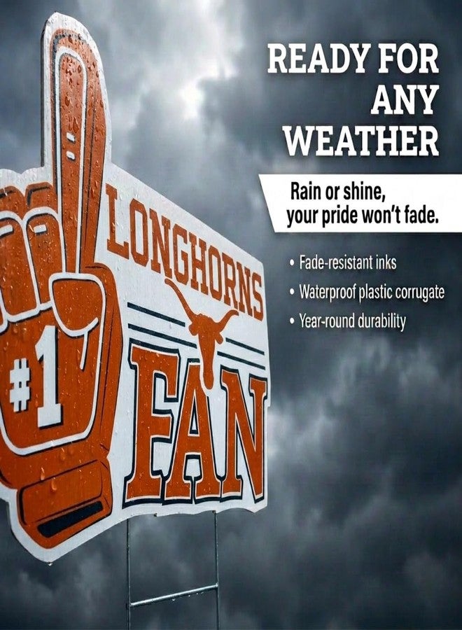 Proformance Home NCAA Texas Longhorns #1 Fan Yard Sign - Image 3