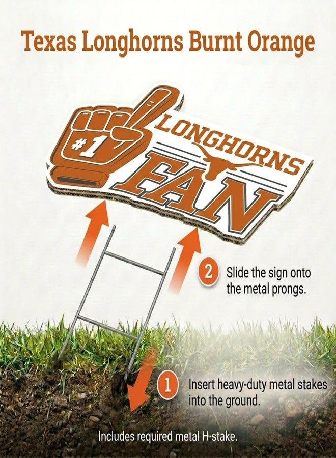 Proformance Home NCAA Texas Longhorns #1 Fan Yard Sign - Image 4