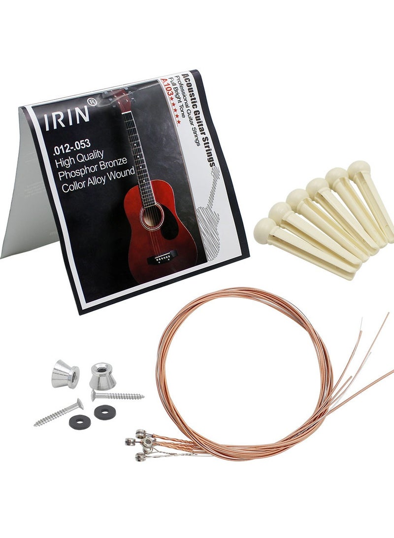 IRIN A103 Folk Guitar Strings+2 Strap Studs+6 Guitar Fixed Stud Accessories - Image 4