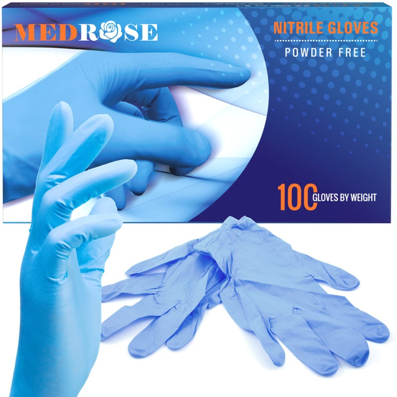 DiRose MedRose Medium Nitrile Gloves - 100 Count Disposable Gloves Latex Free - Powder Free Non-Latex Gloves, Medical Exam Glove - Image 2