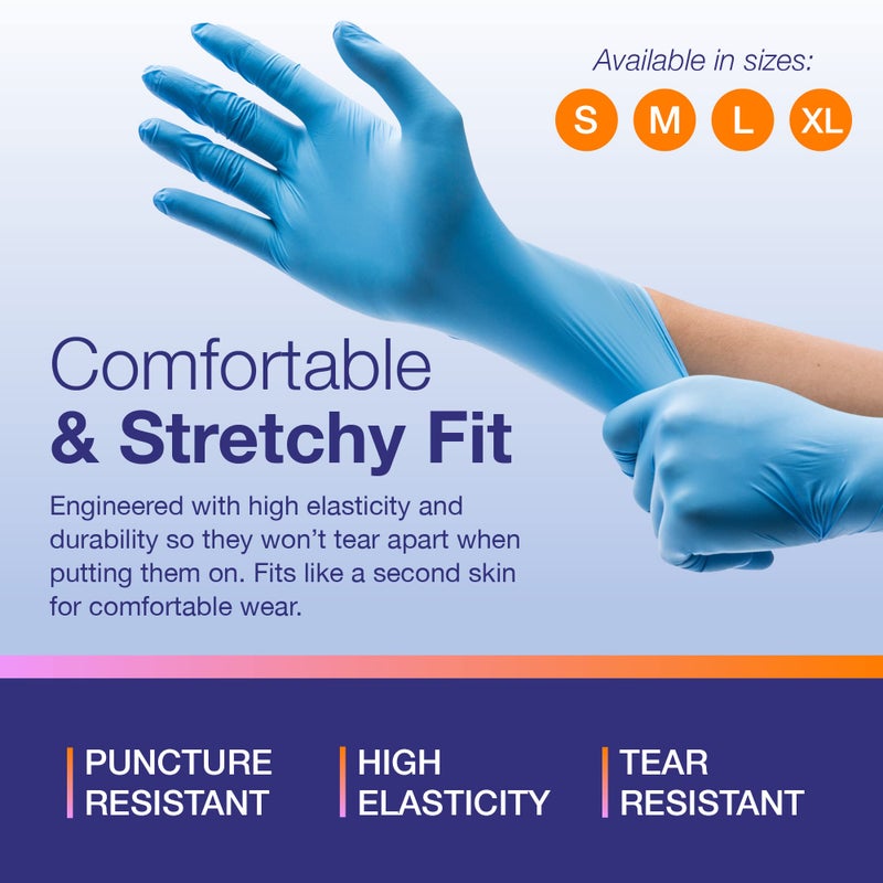 DiRose MedRose Medium Nitrile Gloves - 100 Count Disposable Gloves Latex Free - Powder Free Non-Latex Gloves, Medical Exam Glove - Image 4