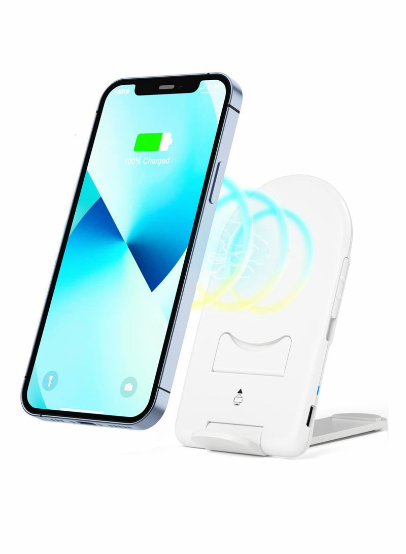 Excefore Wireless Charger 15W Fast Wireless Charging Stand Foldable Qi Charger for iPhone 14/14 Plus/14 Pro/14 Pro Max/13/13 Mini/13 Pro Max/SE 2022/12/11/X/8,Galaxy S22/S21/S20/S10(No AC Adapter) - Image 1