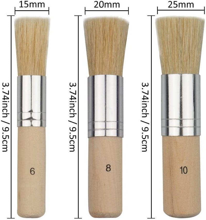 KRAFTMASTERS Set of 3 Wooden Stencil Brushes Perfect for Acrylic, Oil, Watercolour Painting, Stencil Project, Card Making and DIY Art Crafts - Image 5