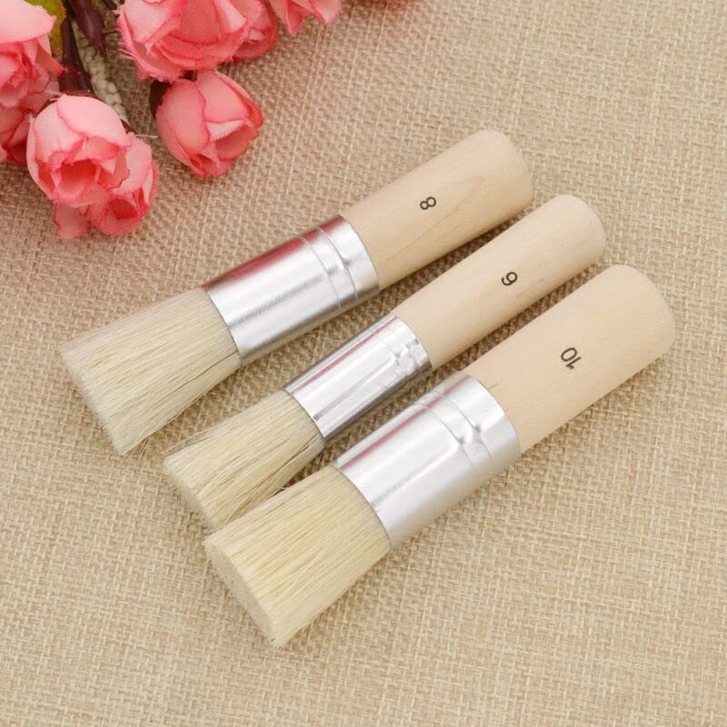 KRAFTMASTERS Set of 3 Wooden Stencil Brushes Perfect for Acrylic, Oil, Watercolour Painting, Stencil Project, Card Making and DIY Art Crafts - Image 1