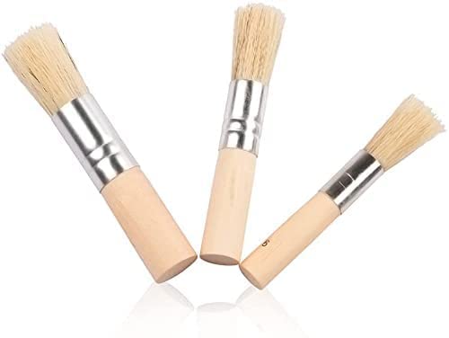 KRAFTMASTERS Set of 3 Wooden Stencil Brushes Perfect for Acrylic, Oil, Watercolour Painting, Stencil Project, Card Making and DIY Art Crafts - Image 3