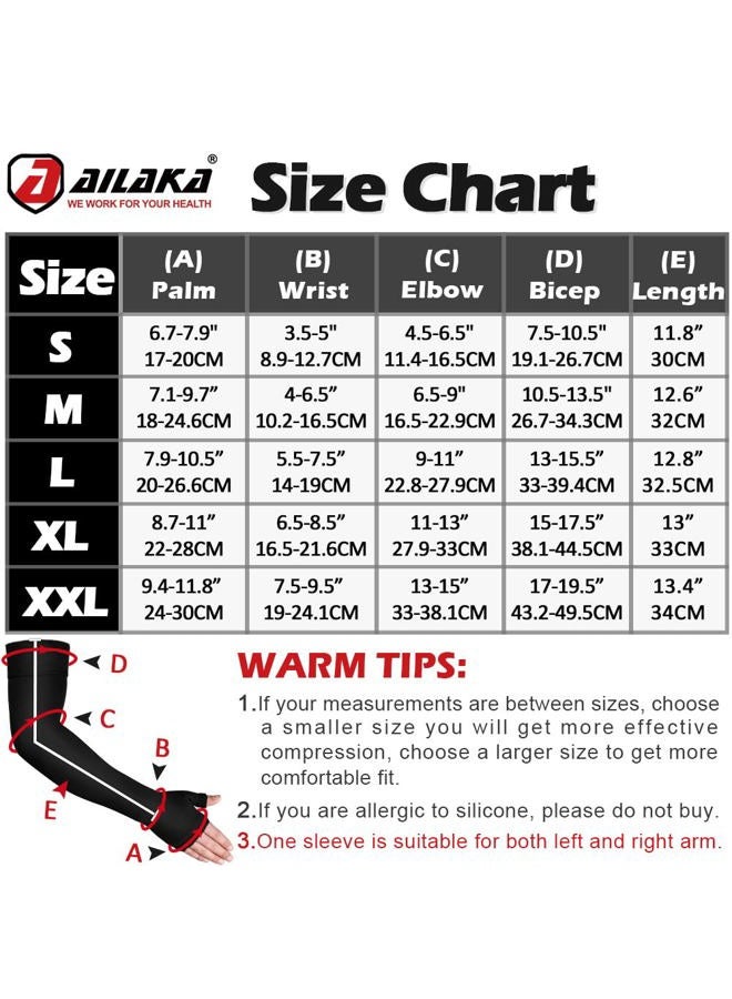 Ailaka Lymphedema Compression Arm Sleeve（Single） with Gauntlet for Men Women, 20-30 mmHg Medical Compression Arm Sleeve - Image 5