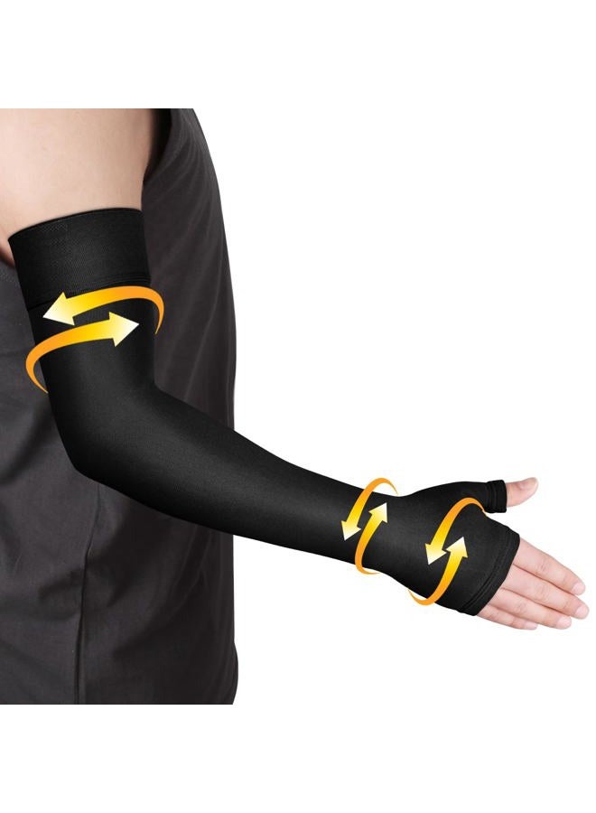 Ailaka Lymphedema Compression Arm Sleeve（Single） with Gauntlet for Men Women, 20-30 mmHg Medical Compression Arm Sleeve - Image 1