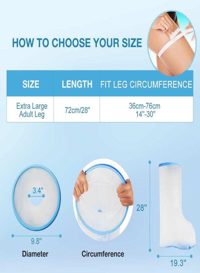 Qinaoco Waterproof Extra Wide Leg Cast Cover for Shower Adults, Extra Large Half Leg Shower Cover with Non-Slip Bottom, Watertight Foot Protector for Plus Size Adults Surgery Shower Boot - Image 5
