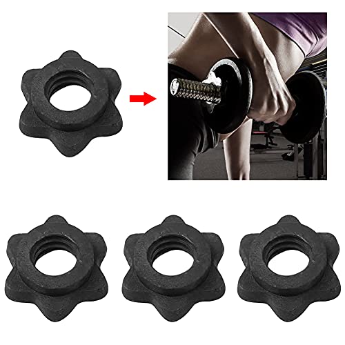 QWLWBU 4Pack Spinlock Collars,Dumbbell Hex Nut, Dumbbell Rod Nut,1 Inch Standard Barbell Screw Collar,No-nslip Barbell Screw Collar for Dumbell Weight Lifting Fitness Training(black,Size:2.5cm/0.98inch) - Image 5