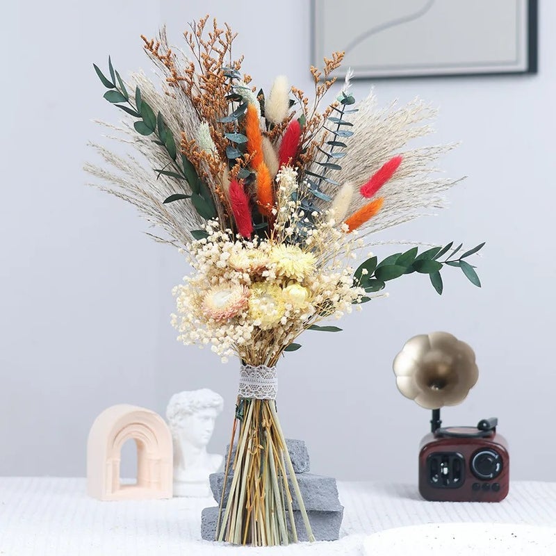 Bluejw Dried Baby's Breath Flowers Lover Grass Pampas Grass Eucalyptus Leaves - Natural Dried Plants Decor for Wedding Home Floral Arrangements - Image 4