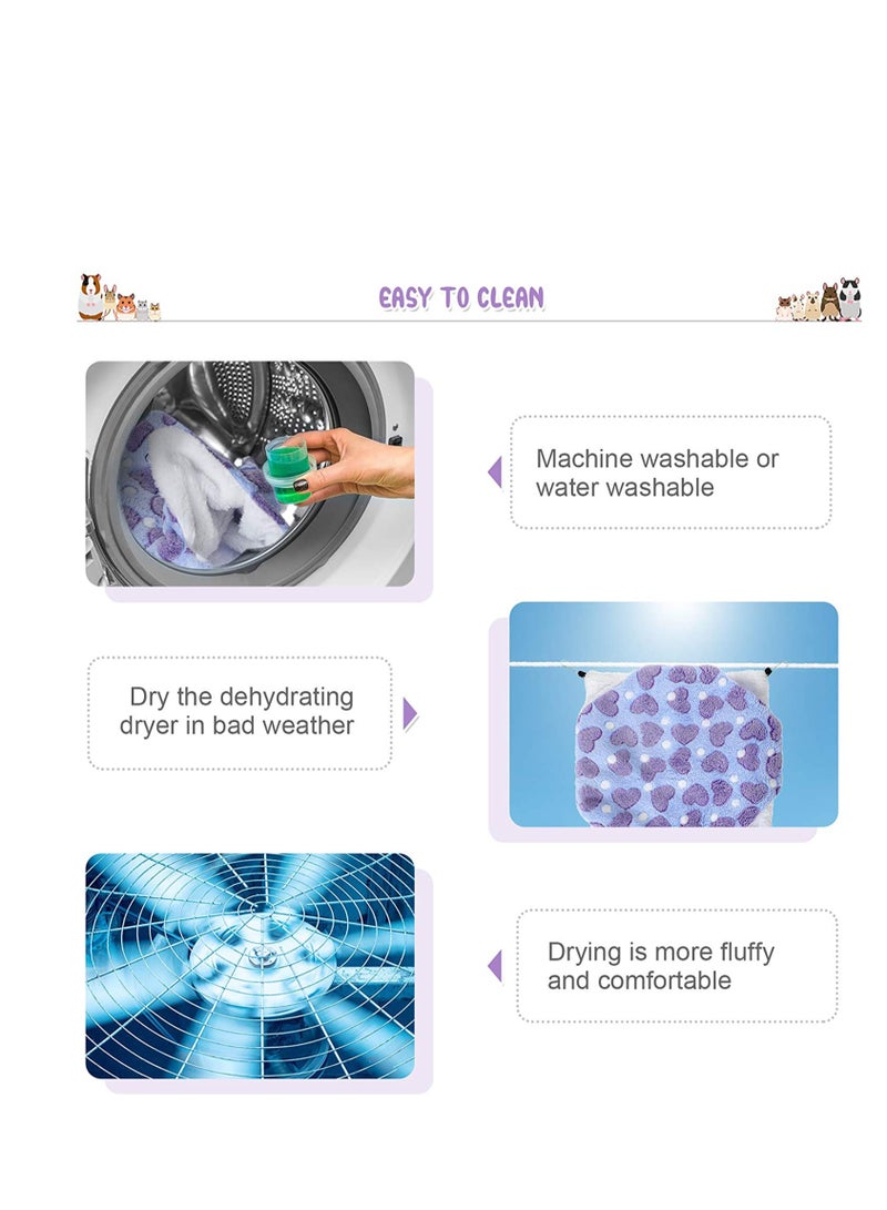 Zikra Small Pet Cage Hammock Hanging Tunnel for Small Animals Hanging Bed Cage Gu in ea Hammock Cage Accessories for Ferret Rat Chincilla Hammock Sleeper Cage Accessories Set 2PCS - Image 5